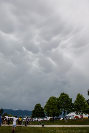 Big clouds at Vancouver Folk Music Festival.